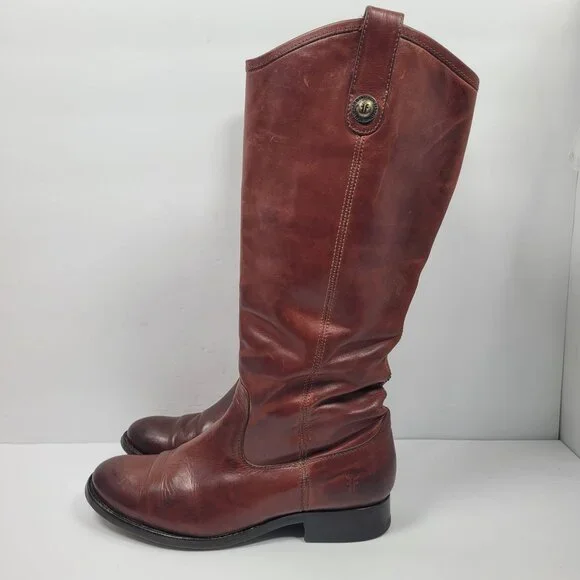 Frye Melissa Button Tall Knee Pull On Women's Brown Boots 77167 US Size 7.5B - Picture 2 of 15